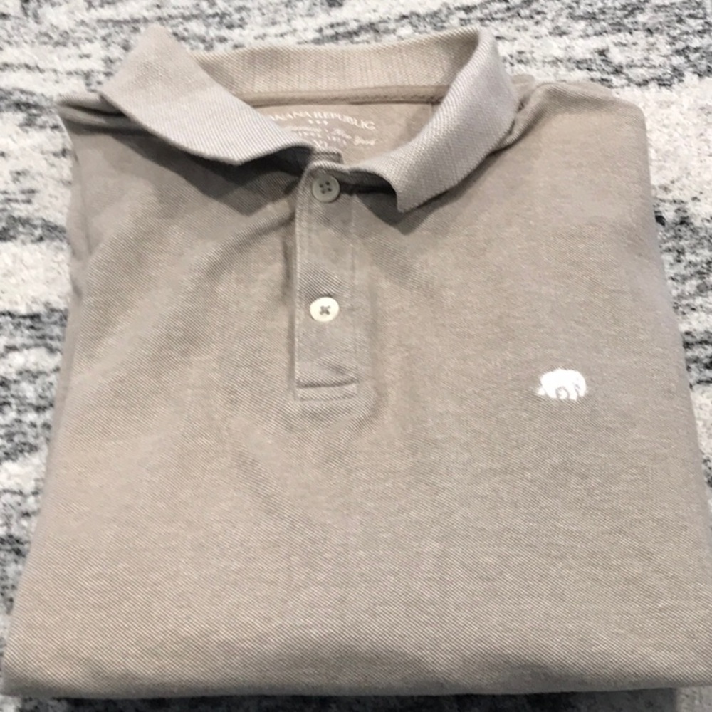 Banana Republic Men’s Polo, Heather Beige XL